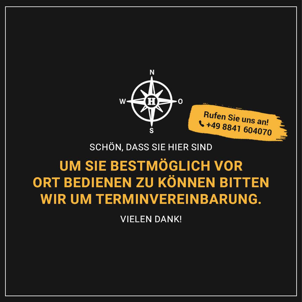 Wir bitten um Terminvereinbarung